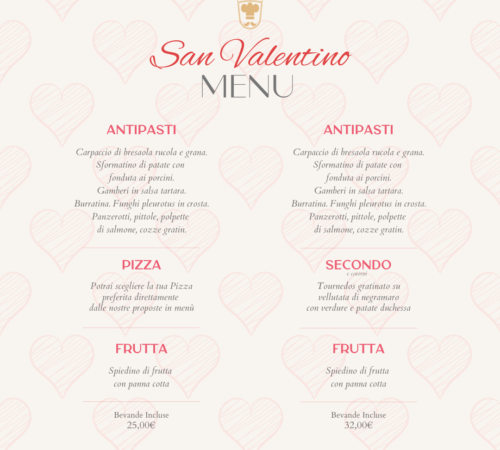 Menu di San Valentino 2025